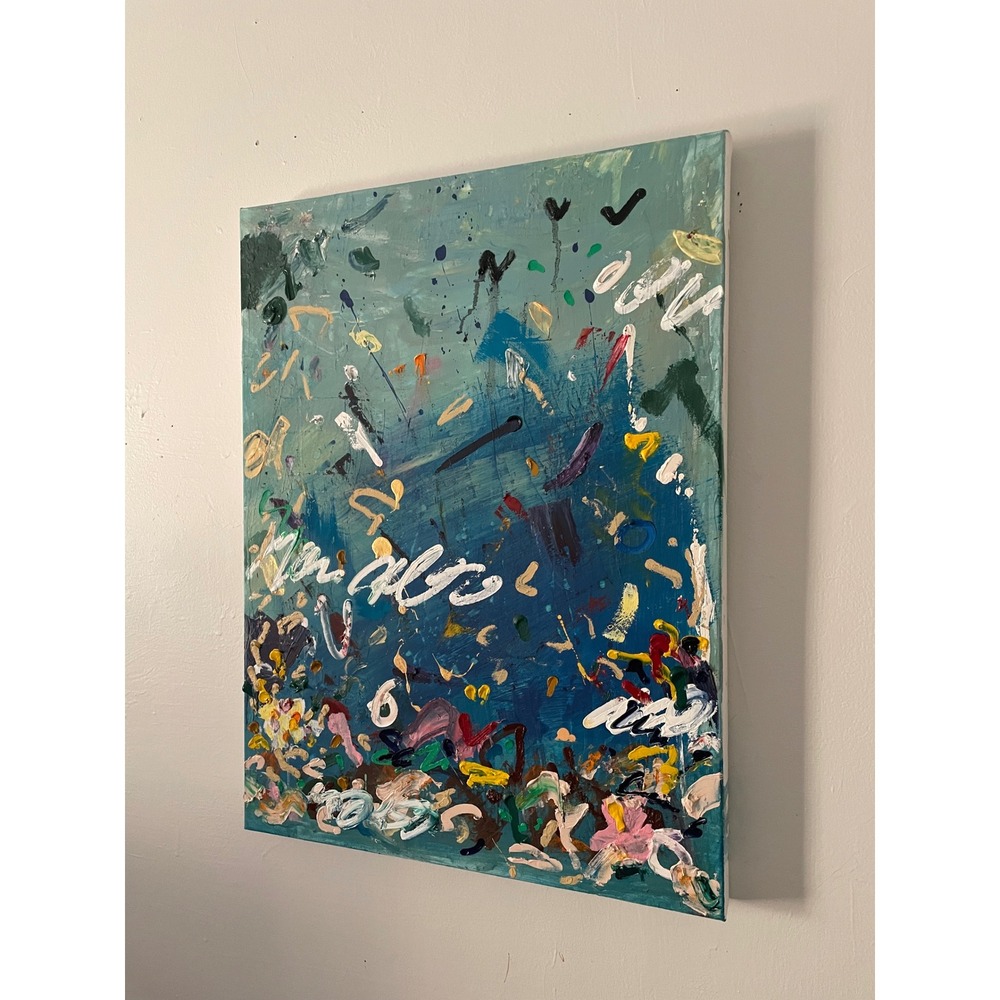 O Remnants of a Hallow Encounter Original Abstract Impasto Canvas Painting 18x24 - Picture 3 of 7